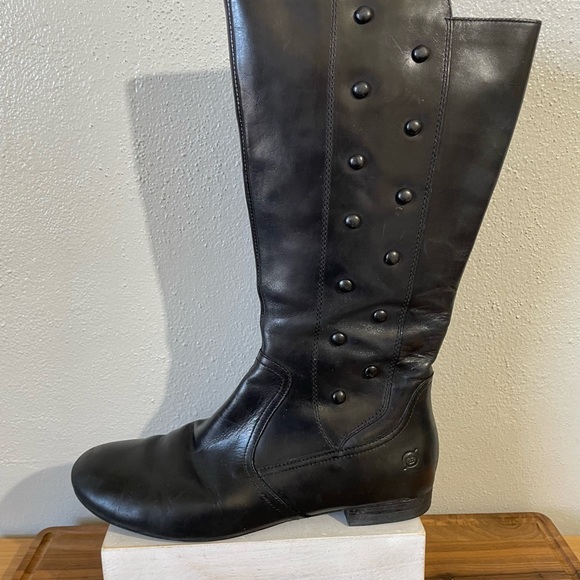 Børn Tall Black Leather Riding Boots Studded Equestrian Size 11 - Picture 3 of 16
